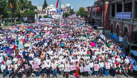 75 mil mexiquenses se reunieron en Tlalnepantla con la gobernadora Delfina Gómez para ver el mensaje de Claudia Sheinbaum