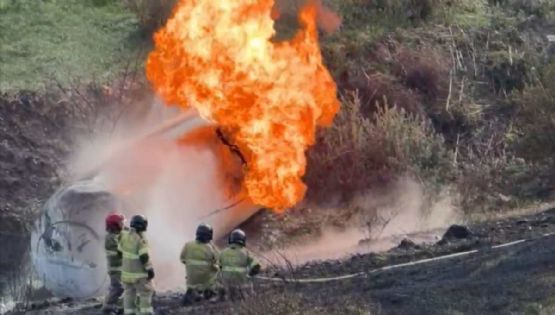 Explota pipa de Gas LP tras accidente en la carretera Texcoco-Calpulalpan